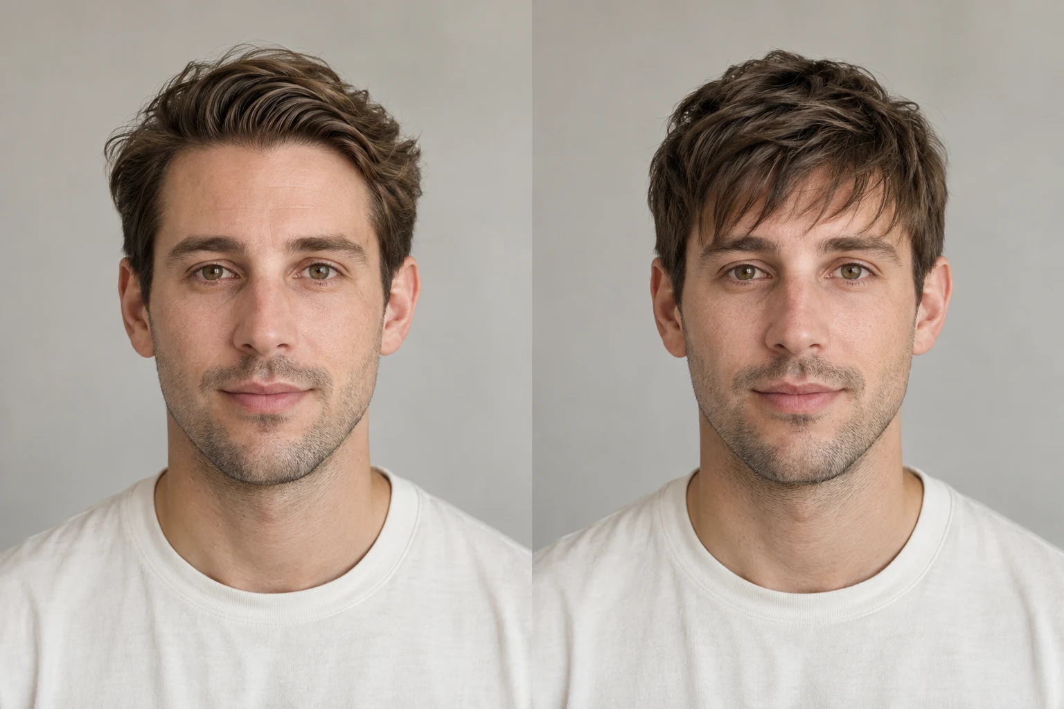 Open forehead: natural-color editorial portrait example