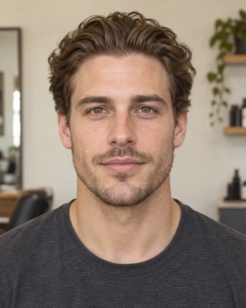 Open forehead: natural-color editorial portrait example
